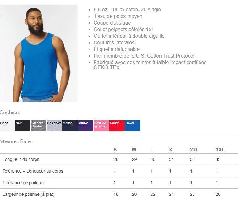 À PERSONNALISÉE CAMISOLE HOMME